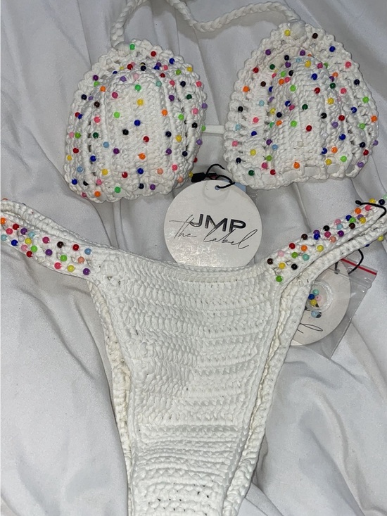 Jmp The Label Other - Jmp the label rainbow white crochet bikini set